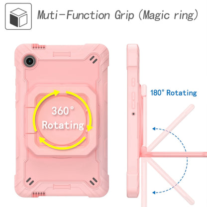 For Samsung Galaxy Tab A9 Handle Robot Silicone Hybrid PC Tablet Case(Rose Gold) by bashfashion