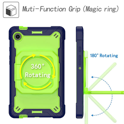 For Samsung Galaxy Tab A9 Handle Robot Silicone Hybrid PC Tablet Case(Navy Yellow Green) by bashfashion