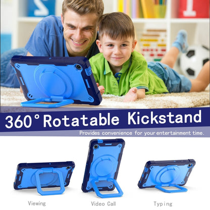 For Samsung Galaxy Tab A9 Handle Robot Silicone Hybrid PC Tablet Case(Navy Blue Blue) by bashfashion