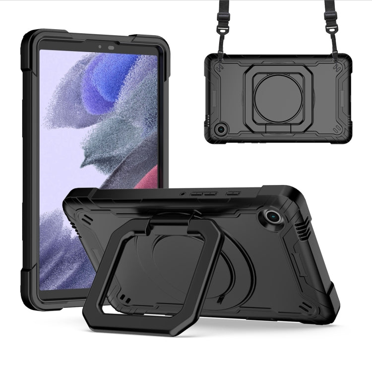 For Samsung Galaxy Tab A9 Handle Robot Silicone Hybrid PC Tablet Case(Black) by bashfashion