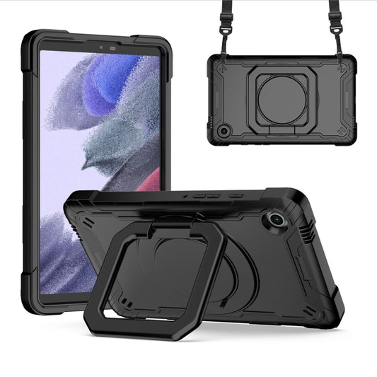 For Samsung Galaxy Tab A9 Handle Robot Silicone Hybrid PC Tablet Case(Black) by bashfashion