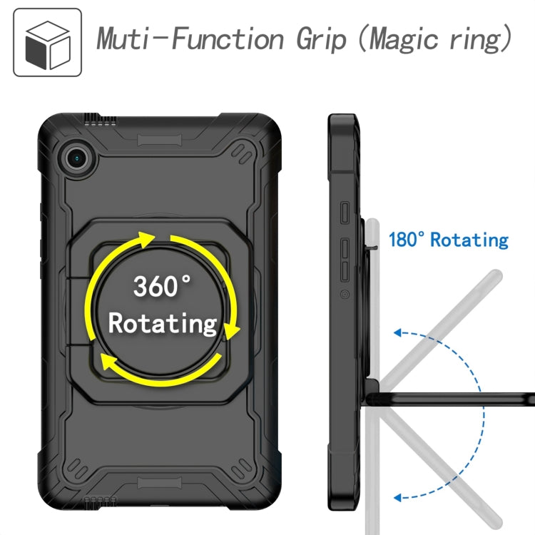 For Samsung Galaxy Tab A9 Handle Robot Silicone Hybrid PC Tablet Case(Black) by bashfashion