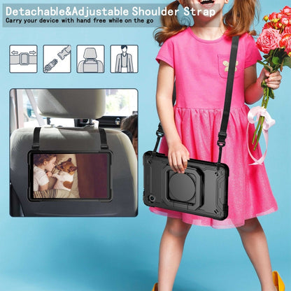 For Samsung Galaxy Tab A9 Handle Robot Silicone Hybrid PC Tablet Case(Black) by bashfashion