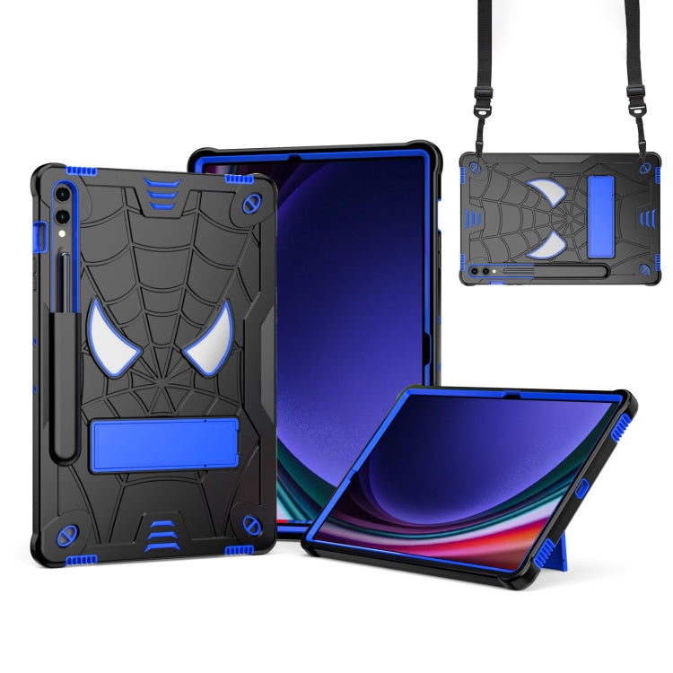 For Samsung Galaxy Tab S9 FE+ / S9+ Fold-Holder Spider Silicone Hybrid PC Tablet Case(Back Blue) by bashfashion