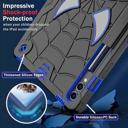For Samsung Galaxy Tab S9 FE+ / S9+ Fold-Holder Spider Silicone Hybrid PC Tablet Case(Back Blue) by bashfashion