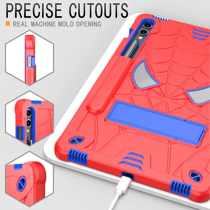 For Samsung Galaxy Tab S9 FE+ / S9+ Fold-Holder Spider Silicone Hybrid PC Tablet Case(Red Blue) by bashfashion