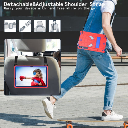 For Samsung Galaxy Tab S9 FE+ / S9+ Fold-Holder Spider Silicone Hybrid PC Tablet Case(Red Blue) by bashfashion