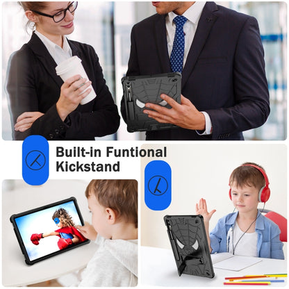 For Samsung Galaxy Tab S9 FE+ / S9+ Fold-Holder Spider Silicone Hybrid PC Tablet Case(Black) by bashfashion