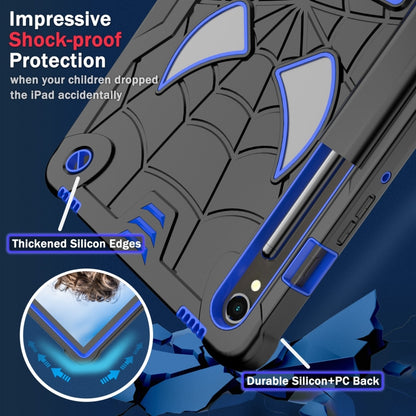For Samsung Galaxy Tab S9 FE / S9 Fold-Holder Spider Silicone Hybrid PC Tablet Case(Back Blue) by bashfashion