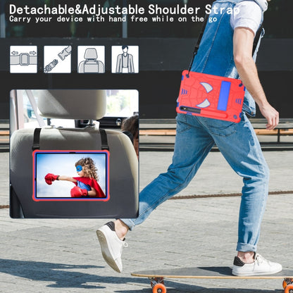 For Samsung Galaxy Tab S9 FE / S9 Fold-Holder Spider Silicone Hybrid PC Tablet Case(Red Blue) by bashfashion