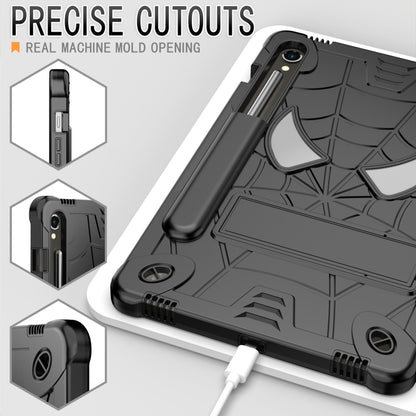 For Samsung Galaxy Tab S9 FE / S9 Fold-Holder Spider Silicone Hybrid PC Tablet Case(Black) by bashfashion