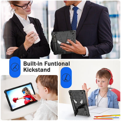 For Samsung Galaxy Tab S9 FE / S9 Fold-Holder Spider Silicone Hybrid PC Tablet Case(Black) by bashfashion