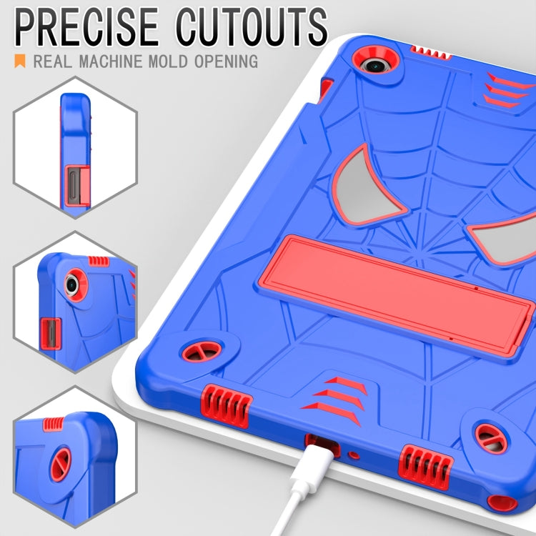 For Samsung Galaxy Tab A9+ Fold-Holder Spider Silicone Hybrid PC Tablet Case(Blue Red) by bashfashion