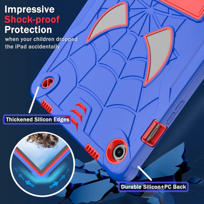 For Samsung Galaxy Tab A9+ Fold-Holder Spider Silicone Hybrid PC Tablet Case(Blue Red) by bashfashion
