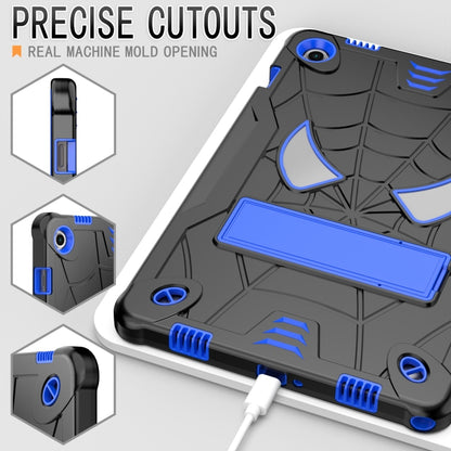 For Samsung Galaxy Tab A9+ Fold-Holder Spider Silicone Hybrid PC Tablet Case(Back Blue) by bashfashion