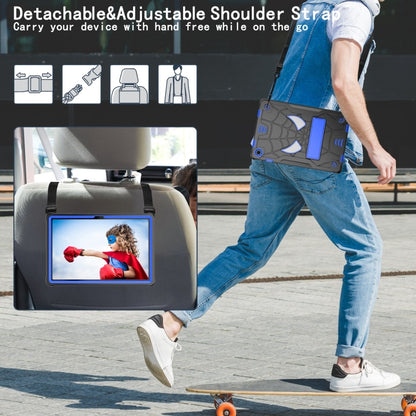 For Samsung Galaxy Tab A9+ Fold-Holder Spider Silicone Hybrid PC Tablet Case(Back Blue) by bashfashion