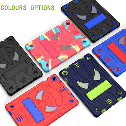 For Samsung Galaxy Tab A9+ Fold-Holder Spider Silicone Hybrid PC Tablet Case(Red Blue) by bashfashion