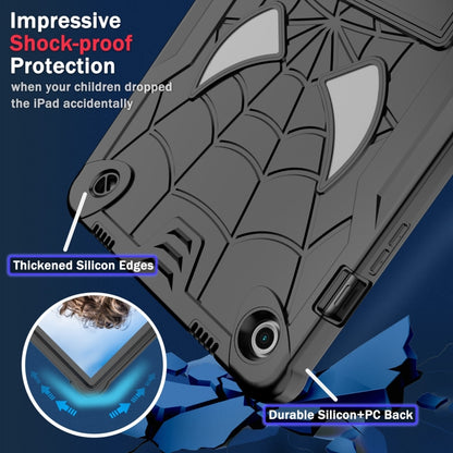 For Samsung Galaxy Tab A9+ Fold-Holder Spider Silicone Hybrid PC Tablet Case(Black) by bashfashion