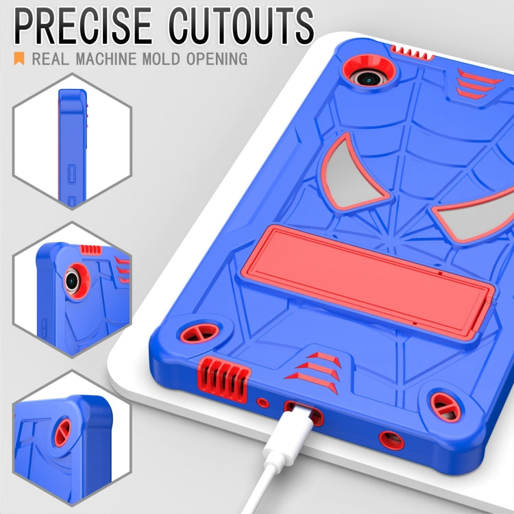 For Samsung Galaxy Tab A9 Fold-Holder Spider Silicone Hybrid PC Tablet Case(Blue Red) by bashfashion