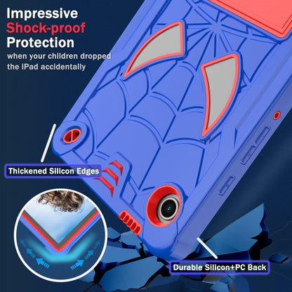 For Samsung Galaxy Tab A9 Fold-Holder Spider Silicone Hybrid PC Tablet Case(Blue Red) by bashfashion