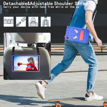 For Samsung Galaxy Tab A9 Fold-Holder Spider Silicone Hybrid PC Tablet Case(Blue Red) by bashfashion