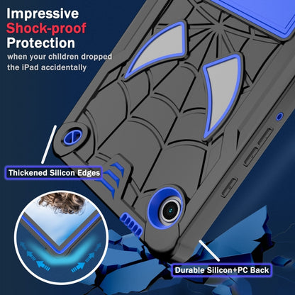 For Samsung Galaxy Tab A9 Fold-Holder Spider Silicone Hybrid PC Tablet Case(Back Blue) by bashfashion