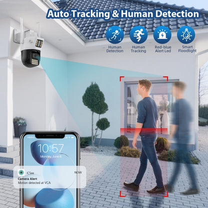 QX86 Motion Tracking Night Vision Smart Camera Supports Voice Intercom, Plug Type:US Plug(White) by bashfashion