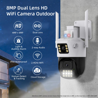 QX86 Motion Tracking Night Vision Smart Camera Supports Voice Intercom, Plug Type:EU Plug(White) by bashfashion