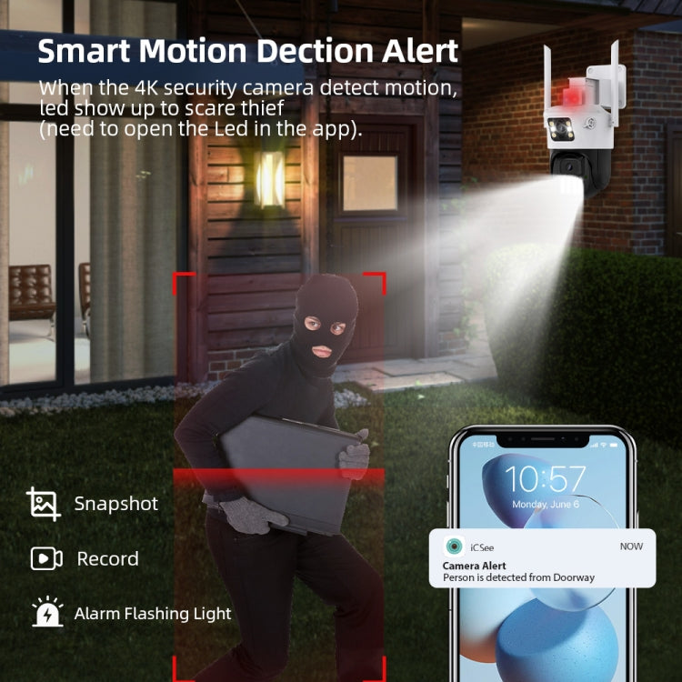 QX86 Motion Tracking Night Vision Smart Camera Supports Voice Intercom, Plug Type:EU Plug(White) by bashfashion
