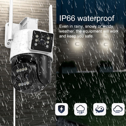 QX103 Humanoid Recognition AI Alarm WiFi Dome Dual IP Camera(AU Plug) by bashfashion