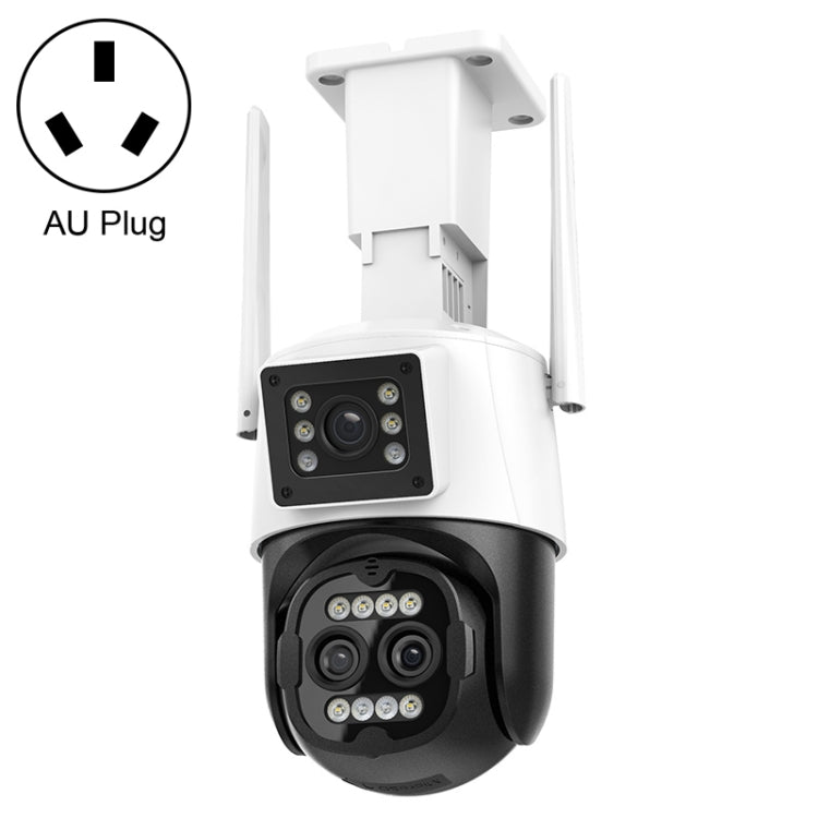 QX103 Humanoid Recognition AI Alarm WiFi Dome Triple IP Camera(AU Plug) by bashfashion