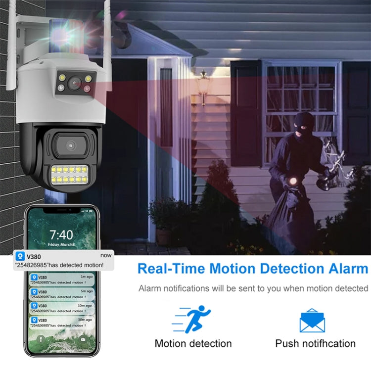 QX105 2MP Outdoor Waterproof WiFi Dual Lens Surveillance Camera(US Plug) by bashfashion