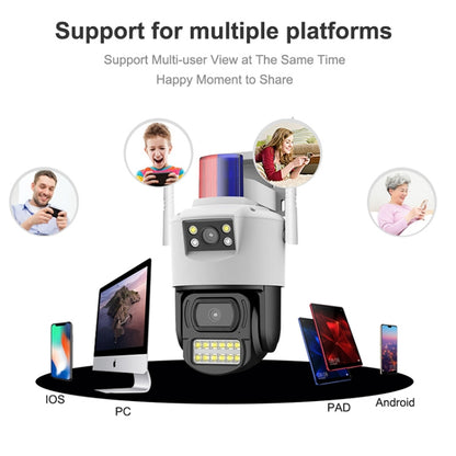 QX105 2MP Outdoor Waterproof WiFi Dual Lens Surveillance Camera(EU Plug) by bashfashion