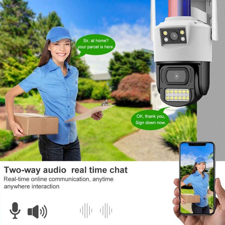 QX105 2MP Outdoor Waterproof WiFi Dual Lens Surveillance Camera(AU Plug) by bashfashion