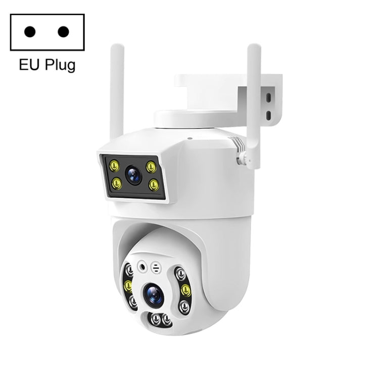 QX106 2MP Outdoor Waterproof WiFi Dual Lens Surveillance Camera(EU Plug) by bashfashion
