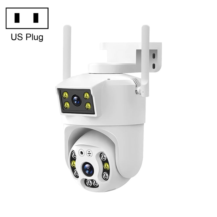 QX106 2MP Outdoor Waterproof WiFi Dual Lens Surveillance Camera(US Plug) by bashfashion