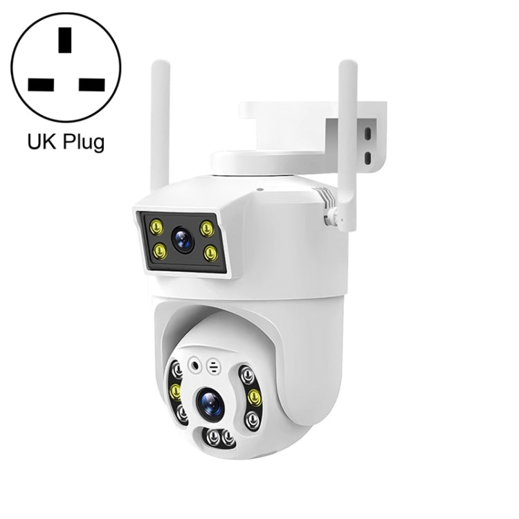 QX106 2MP Outdoor Waterproof WiFi Dual Lens Surveillance Camera(UK Plug) by bashfashion