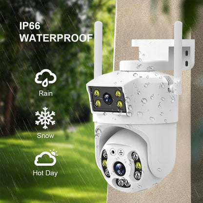 QX106 2MP Outdoor Waterproof WiFi Dual Lens Surveillance Camera(EU Plug) by bashfashion
