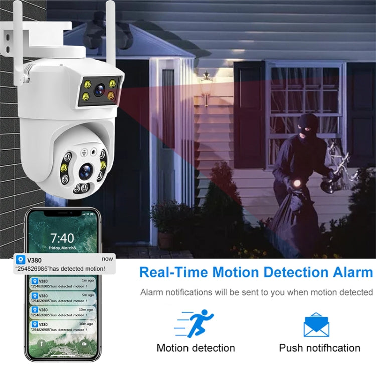 QX106 2MP Outdoor Waterproof WiFi Dual Lens Surveillance Camera(AU Plug) by bashfashion