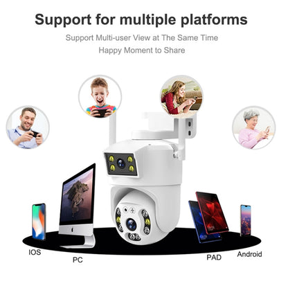 QX106 2MP Outdoor Waterproof WiFi Dual Lens Surveillance Camera(EU Plug) by bashfashion