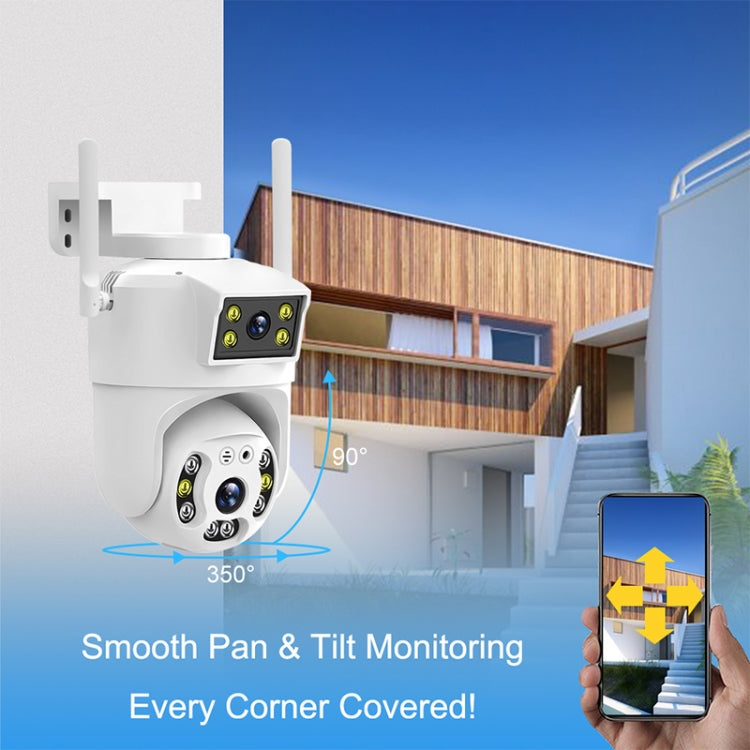 QX106 2MP Outdoor Waterproof WiFi Dual Lens Surveillance Camera(EU Plug) by bashfashion