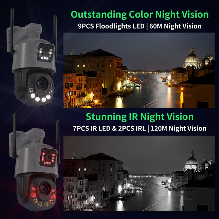 QX109 Dual Lens Smart HD Dome WiFi Camera(AU Plug) by bashfashion