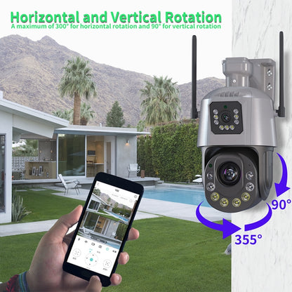 QX109 Dual Lens Smart HD Dome WiFi Camera(AU Plug) by bashfashion