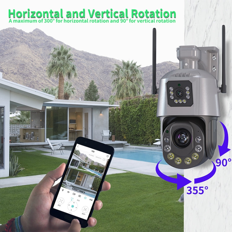 QX109 Dual Lens Smart HD Dome WiFi Camera(US Plug) by bashfashion