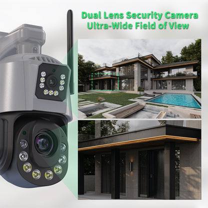 QX109 Dual Lens Smart HD Dome WiFi Camera(AU Plug) by bashfashion
