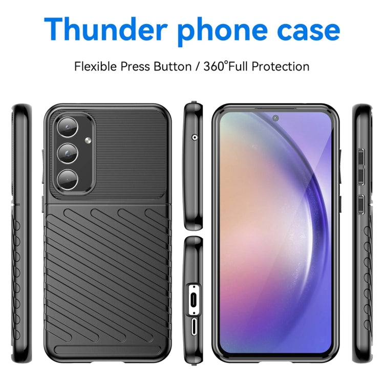 For Samsung Galaxy A55 Thunderbolt Shockproof TPU Phone Case(Black) by bashfashion