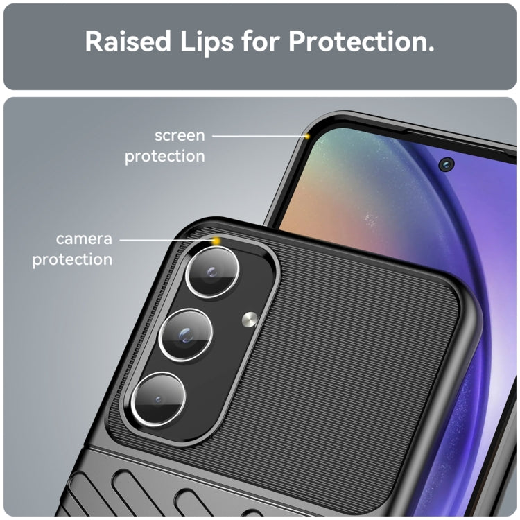 For Samsung Galaxy A55 Thunderbolt Shockproof TPU Phone Case(Black) by bashfashion