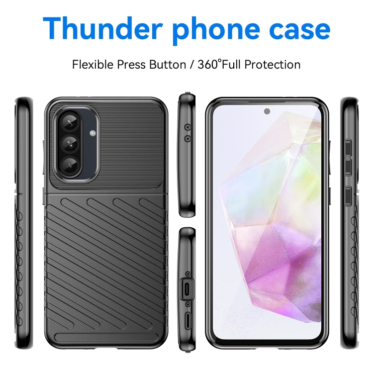 For Samsung Galaxy A36 5G Thunderbolt Shockproof TPU Phone Case(Black) by bashfashion