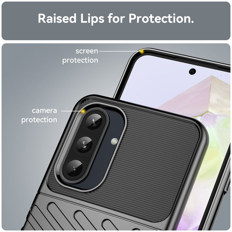 For Samsung Galaxy A36 5G Thunderbolt Shockproof TPU Phone Case(Black) by bashfashion