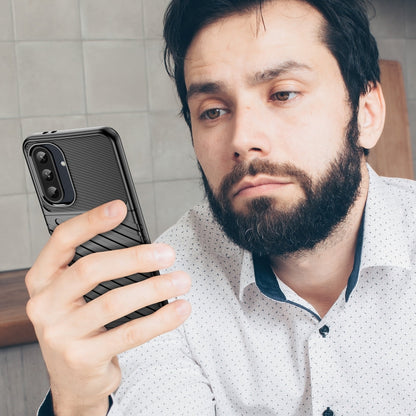 For Samsung Galaxy A36 5G Thunderbolt Shockproof TPU Phone Case(Black) by bashfashion